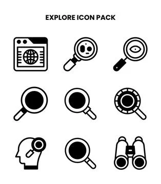 Explore DuoTone Vector Icons Pack Stock Illustration