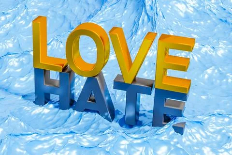 Explore the dynamic concept of love and hate with an expressive illustratio.. Stock Illustration
