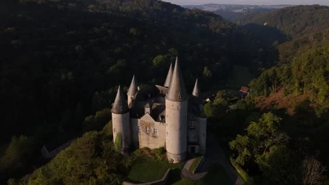 Explore the Enchanting Veves Castle Surrounded by Lush Greenery Stock Footage 295145978