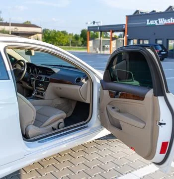 Explore an exceptional premium car interior that showcases exquisite plush se Stock Photos