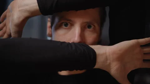 Explore expressive portraits enhanced by unique and innovative framing Stock Footage 316049929