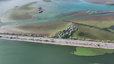 Explore Fort Lesendro: Aerial views and historical insights of this iconic Stock Footage 287768376