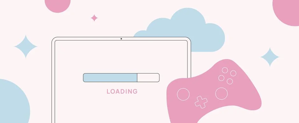 Explore Game Streaming. Seamless cloud gaming in web browser. Minimal latency Stock Illustration