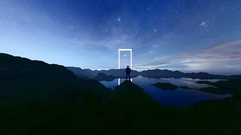 Explore the gateway to the future a space imaginative and evocative Vídeo Stock 336384009
