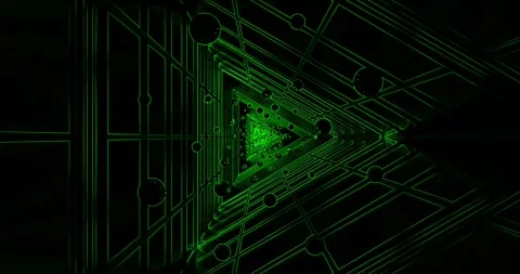 Explore a green geometric vortex creating a seamless visual loop Stock Footage 316049673
