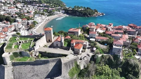Explore the historic castle overlooking the stunning Black Sea coast in Turkey Stock Footage 287801016