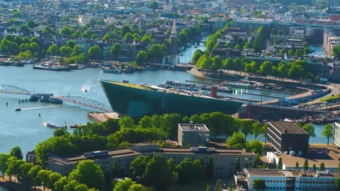 Explore the Historic Landmarks of Amsterdam in 4K Aerial Photography Stock Footage 275333271