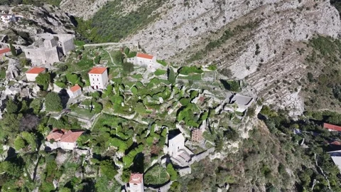 Explore the historic ruins and lush greenery of Stari Bar in Montenegro during Stock Footage 287799412