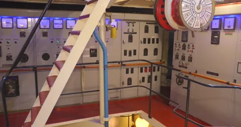 Explore Historic Ship's Engine Room in La Rochelle Museum, France Stock Footage 328332676
