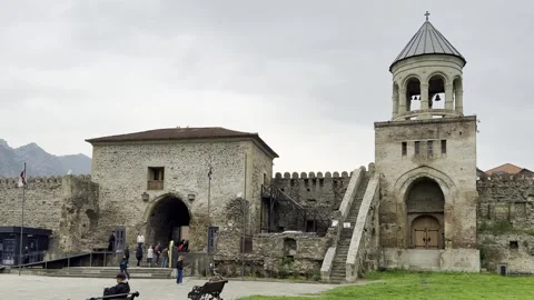 Explore the historic Svetitskhoveli Cathedral in Mtskheta Stock Footage 314654108