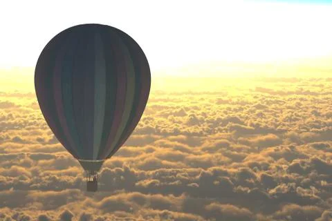 Explore with hot air balloon Foto stock