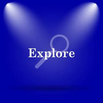 Explore icon. Flat icon on blue background.. Illustration