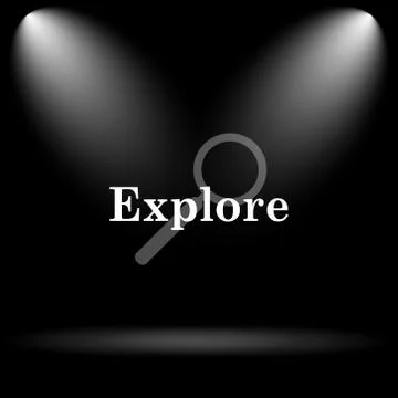 Explore icon. Internet button on black background.. Illustration