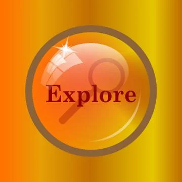 Explore icon. Internet button on colored background. . Illustration