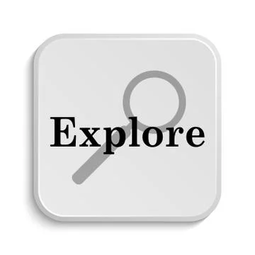 Explore icon. Internet button on white  background.. Stock Illustration