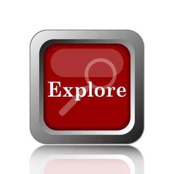 Explore icon. Internet button on white background. Stock Illustration