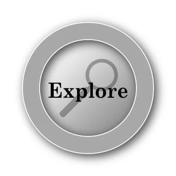 Explore icon. Internet button on white background.. Stock Illustration