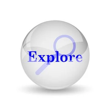 Explore icon. Internet button on white background.. Stock Illustration