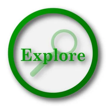 Explore icon. Internet button on white background.. Stock Illustration