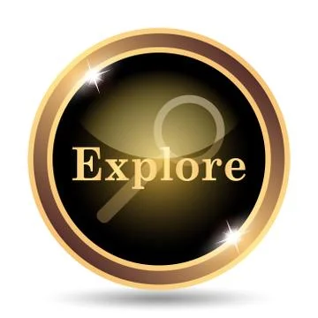 Explore icon. Internet button on white background.. Stock Illustration