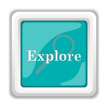 Explore icon. Internet button on white background.. Stock Illustration