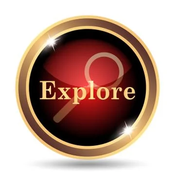 Explore icon. Internet button on white background.. Illustration