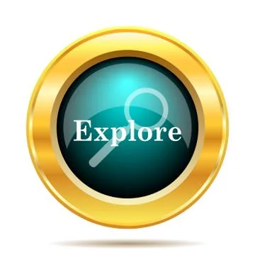 Explore icon. Internet button on white background.. Stock Illustration