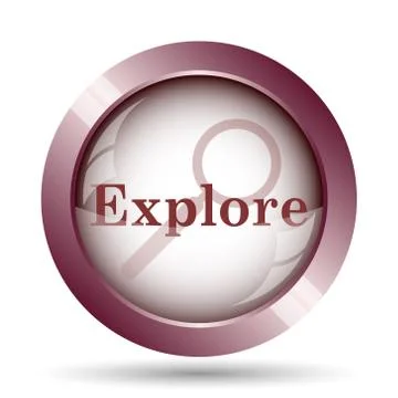 Explore icon. Internet button on white background.. Illustration