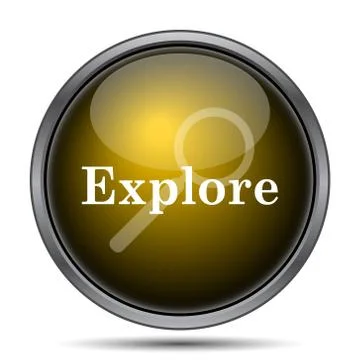 Explore icon. Internet button on white background.. Stock Illustration