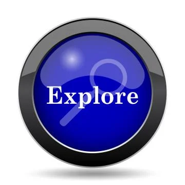 Explore icon. Internet button on white background.. Stock Illustration