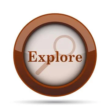 Explore icon. Internet button on white background. . Stock Illustration