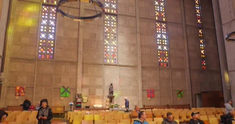 Explore the Iconic Architecture of St Joseph's Church in Le Havre, Normandy Stock Footage 334018704