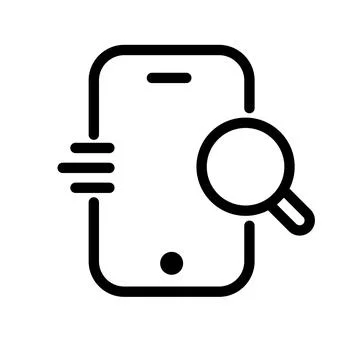 Explore inbox magnifier mobile search send message icon 库存插图
