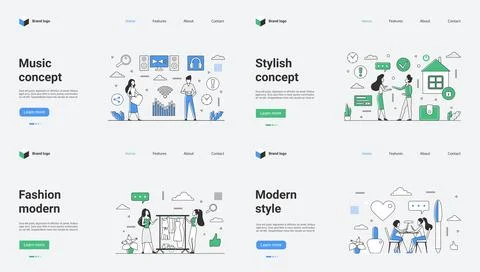 Explore the innovative and dynamic web template concepts specifically designed Stock Illustration