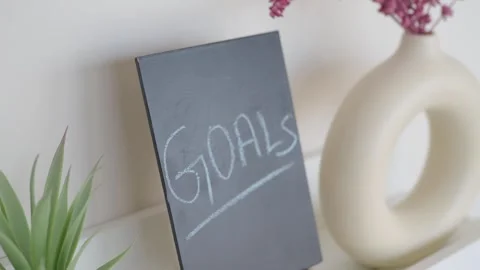 Explore Inspiring Home Decor Ideas Set Personal Goals Clearly on a Stylish Slate Stock Footage 289260834