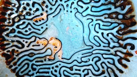 Explore intricate abstract designs in vibrant shades 動画素材 320388135