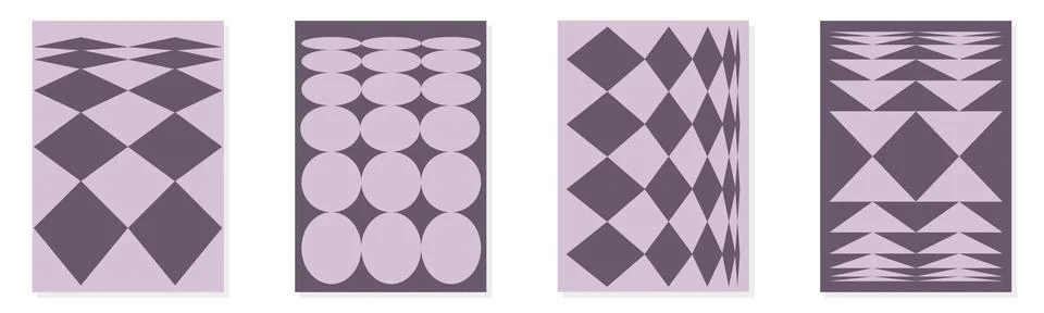 Explore Intricate Geometric Patterns in a Beautiful Variety of Shades of Pu.. Stock Illustration
