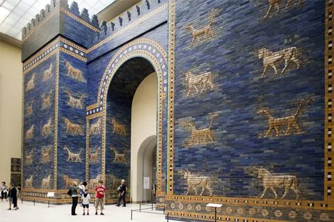Explore the Ishtar Gate of Ancient Babylon at Pergamon Museum in Berlin Stock Photos