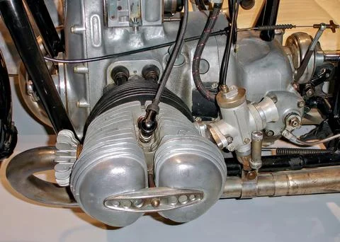 Explore the Legendary Old Boxer Engine of a German Motorcycle Stock Photos