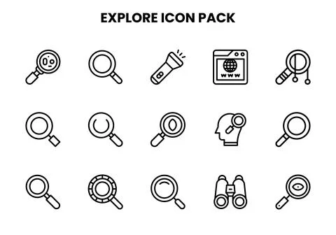 Explore Line Bundle Icons Pack Stock Illustration