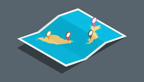 Explore malaysia nation with maps pin tag location with isometric 3d style Stock Illustration