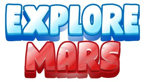 Explore Mars word logo design Illustrazione stock