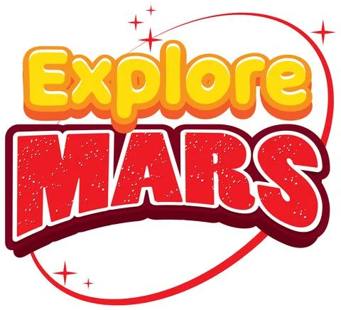 Explore Mars word logo design Stock Illustration