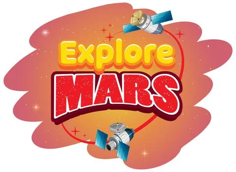 Explore Mars word logo design Stockillustratie