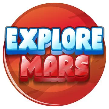 Explore Mars word logo design Illustrazione stock