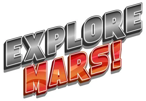 Explore Mars word logo design Illustrazione stock