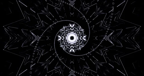 Explore a mesmerizing black and white tunnel video loop with dynamic patter.. Stock Footage 319075846