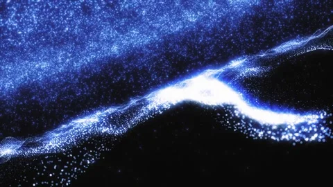 Explore the mesmerizing movement of cosmic particles illuminated Stock Footage 311172401