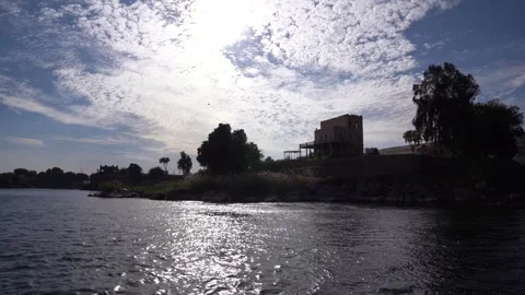 Explore the Mesmerizing View of the Nile River in Aswan Egypt for Scenic Beauty Stock Footage 317927811