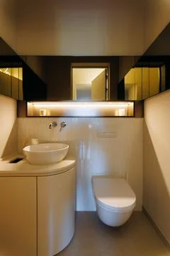 Explore Modern Bathroom Design featuring Sleek Fixtures coupled with Elegant Stock Photos